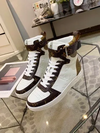 Louis Vuitton LV Trainer White Brown High-Top Monogram Canvas Lifestyle Sneakers 2