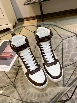 Louis Vuitton LV Trainer White Brown High-Top Monogram Canvas Lifestyle Sneakers 3