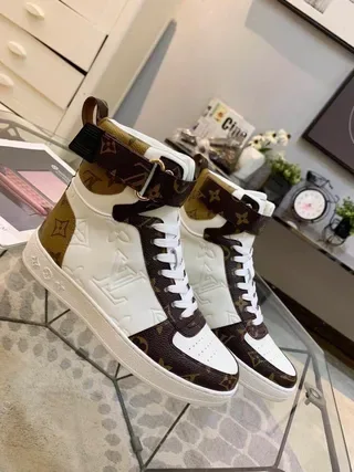 Louis Vuitton LV Trainer White Brown High-Top Monogram Canvas Lifestyle Sneakers 4