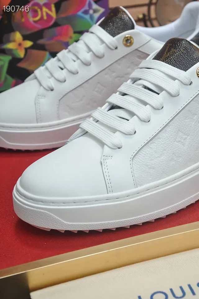Louis Vuitton LV Trainer White Brown Leather Upper Embossed Monogram Side Panels Lifestyle Sneakers 4