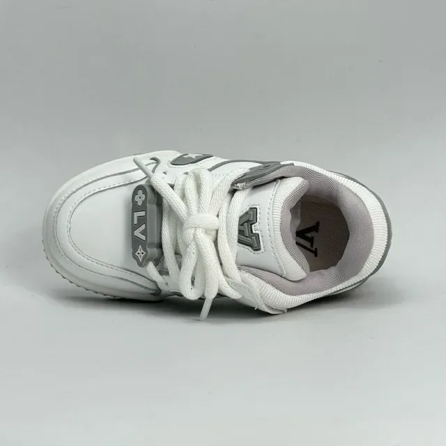 Louis Vuitton LV Trainer White Gray Chunky Sole Layered Overlays Lifestyle Sneakers 20
