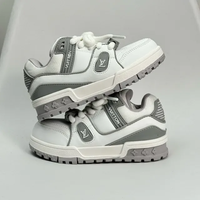 Louis Vuitton LV Trainer White Gray Chunky Sole Layered Overlays Lifestyle Sneakers 23