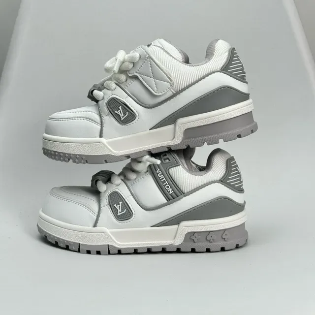Louis Vuitton LV Trainer White Gray Chunky Sole Layered Overlays Lifestyle Sneakers 24