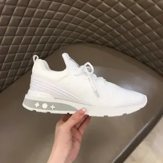 Louis Vuitton LV Trainer White Gray Knit Upper Sculpted Midsole Lifestyle Sneakers
