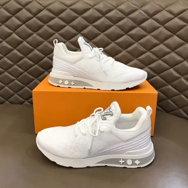 Louis Vuitton LV Trainer White Gray Knit Upper Sculpted Midsole Lifestyle Sneakers 7