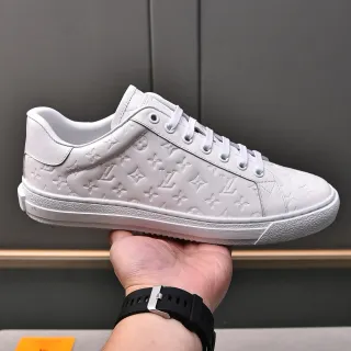 Louis Vuitton LV Trainer White Monogram-Embossed Leather Low-Top Lifestyle Sneakers