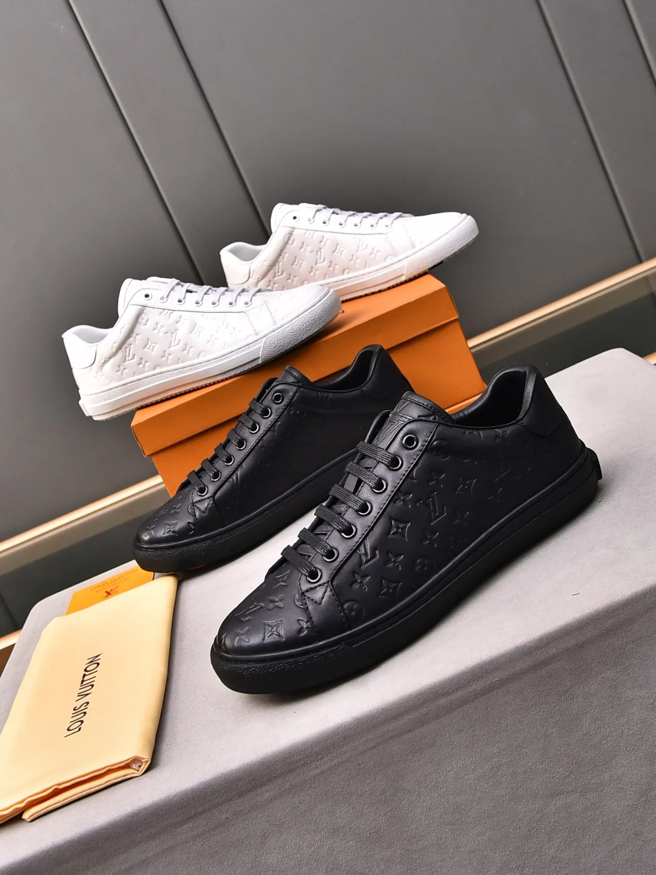 Louis Vuitton LV Trainer White Monogram-Embossed Leather Low-Top Lifestyle Sneakers 3