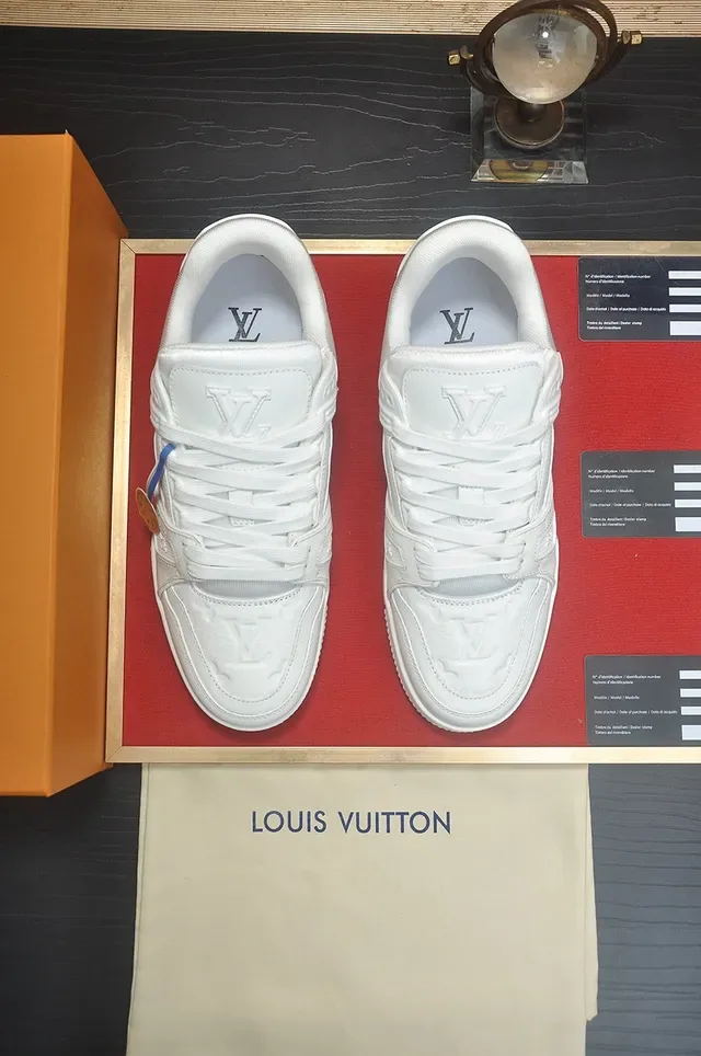 Louis Vuitton LV Trainer White Monogram Leather Chunky Sculpted Sole Lifestyle Sneakers 5