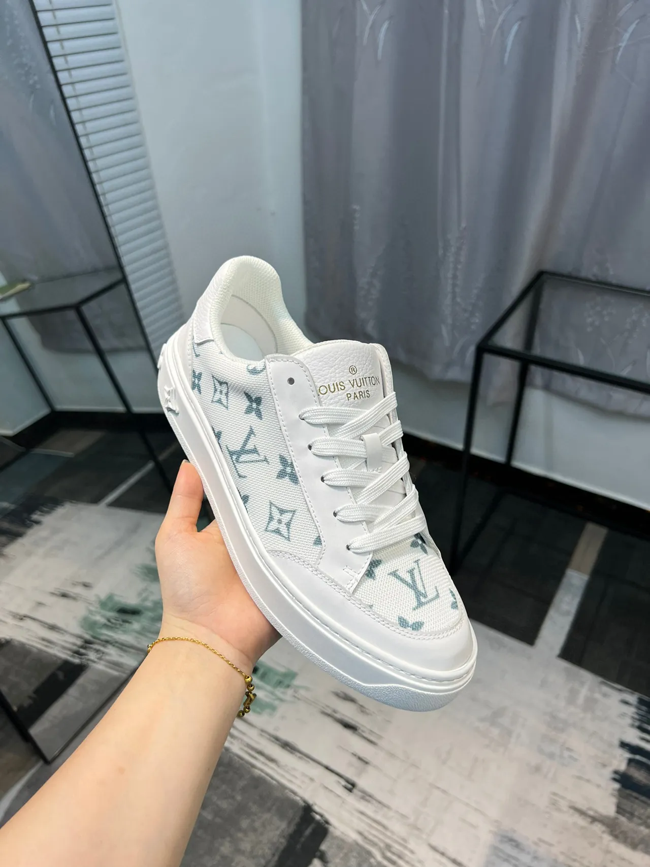 Louis Vuitton LV Trainer White Multicolor Monogram Canvas Platform Sole Lifestyle Sneakers 6