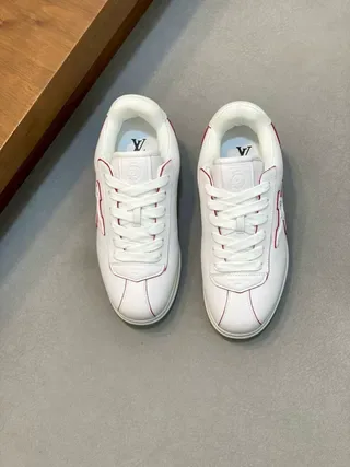 Louis Vuitton LV Trainer White Red Leather Contrast Stitching Lifestyle Sneakers 2