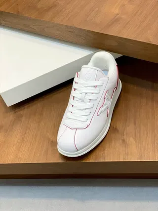 Louis Vuitton LV Trainer White Red Leather Contrast Stitching Lifestyle Sneakers 4