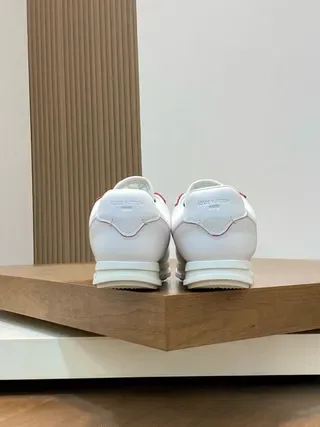 Louis Vuitton LV Trainer White Red Leather Contrast Stitching Lifestyle Sneakers 6