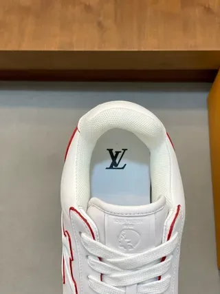 Louis Vuitton LV Trainer White Red Leather Contrast Stitching Lifestyle Sneakers 9
