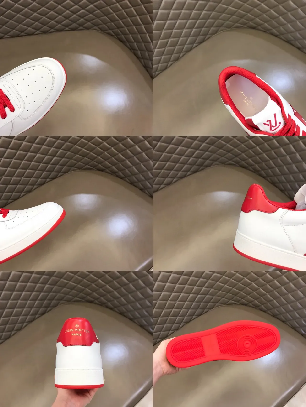Louis Vuitton LV Trainer Sneakers Lifestyle Blancs et Rouges Low-Top Cuir 2