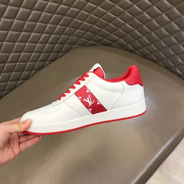 Louis Vuitton LV Trainer Sneakers Lifestyle Blancs et Rouges Low-Top Cuir 3