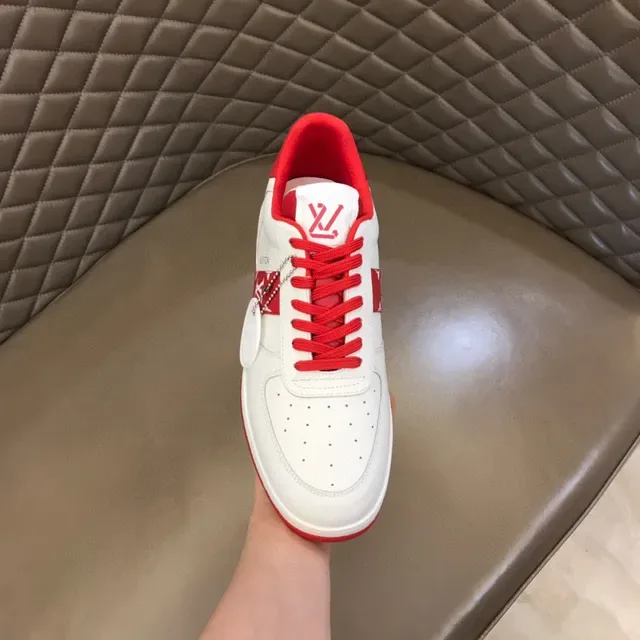 Louis Vuitton LV Trainer Sneakers Lifestyle Blancs et Rouges Low-Top Cuir 4