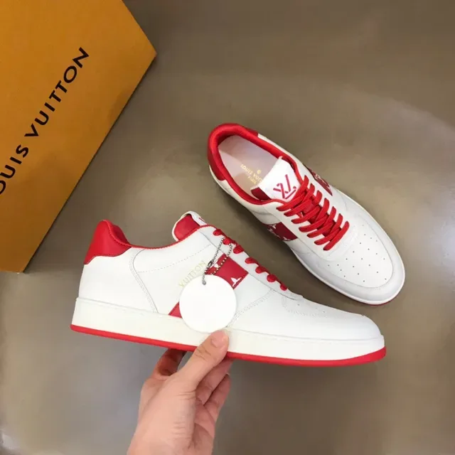 Louis Vuitton LV Trainer Sneakers Lifestyle Blancs et Rouges Low-Top Cuir 7