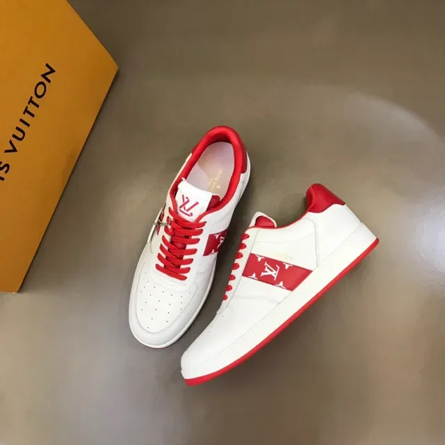 Louis Vuitton LV Trainer Sneakers Lifestyle Blancs et Rouges Low-Top Cuir 8