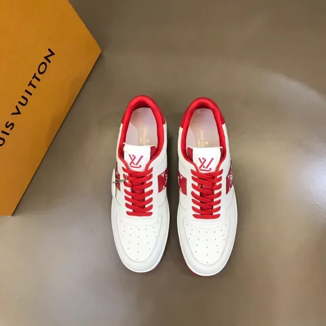 Louis Vuitton LV Trainer Sneakers Lifestyle Blancs et Rouges Low-Top Cuir 9