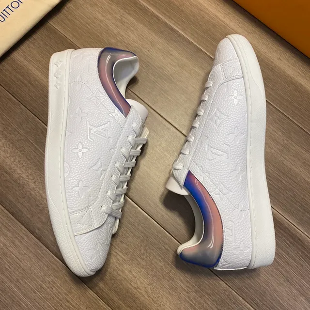 Louis Vuitton LV Trainer White Silver Monogram-Embossed Leather Low-Top Silhouette Lifestyle Sneakers 5