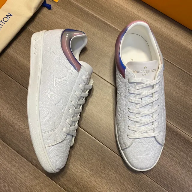 Louis Vuitton LV Trainer White Silver Monogram-Embossed Leather Low-Top Silhouette Lifestyle Sneakers 7