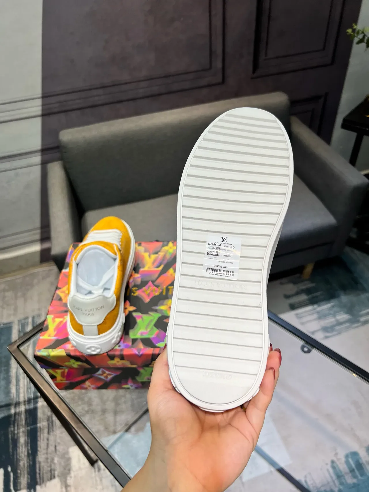 Louis Vuitton LV Trainer Yellow White Monogram Canvas Low-Top Lifestyle Sneakers 6