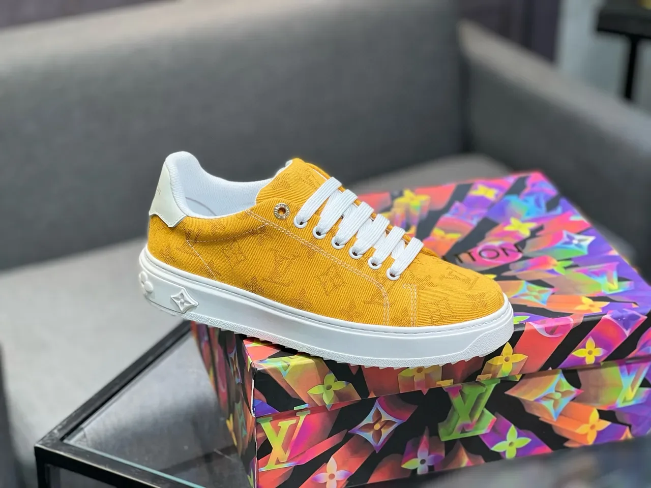 Louis Vuitton LV Trainer Yellow White Monogram Canvas Low-Top Lifestyle Sneakers 9