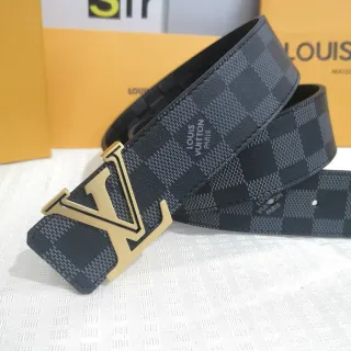 Louis Vuitton LV Turn-Lock Damier Graphite চামড়ার বেল্ট
