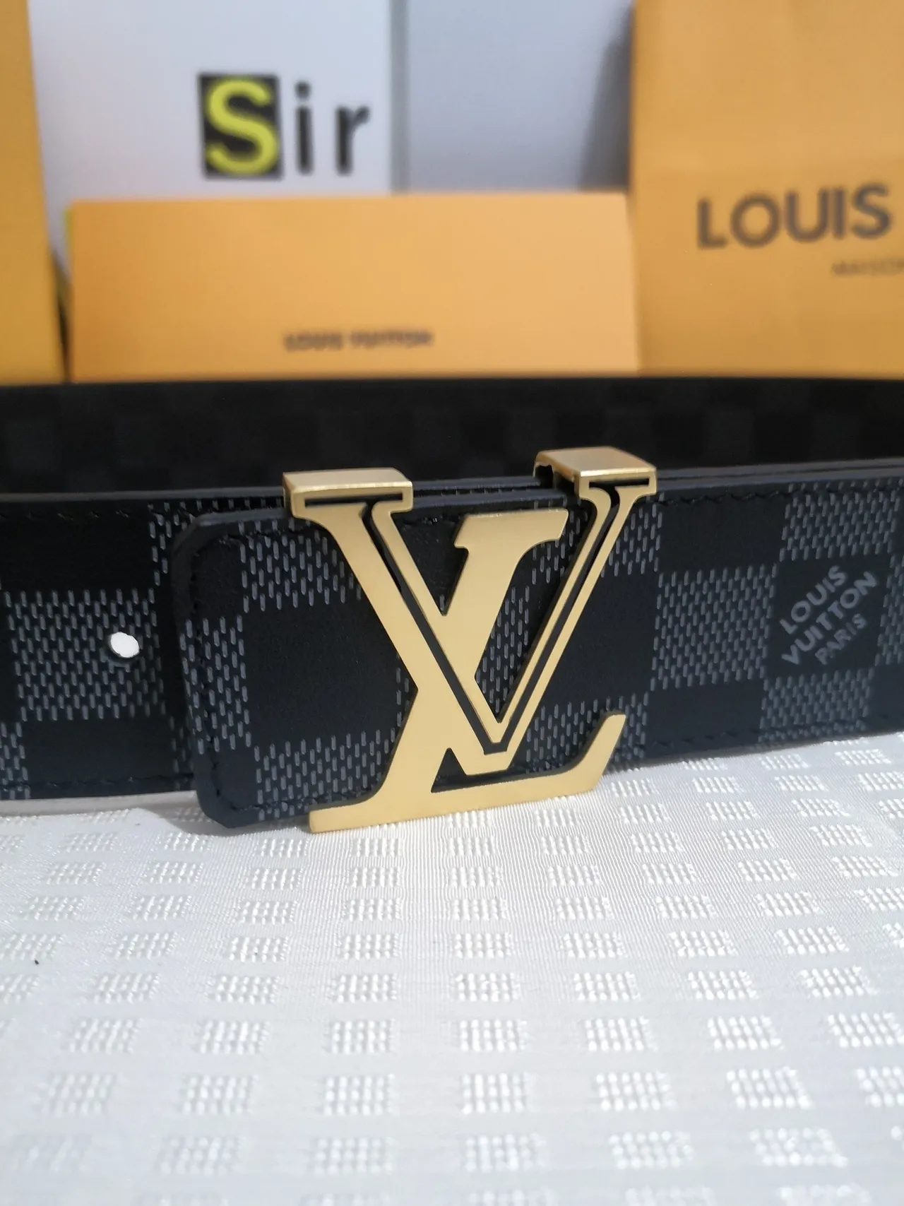 Louis Vuitton LV Turn-Lock Damier Graphite Leather Belt 4