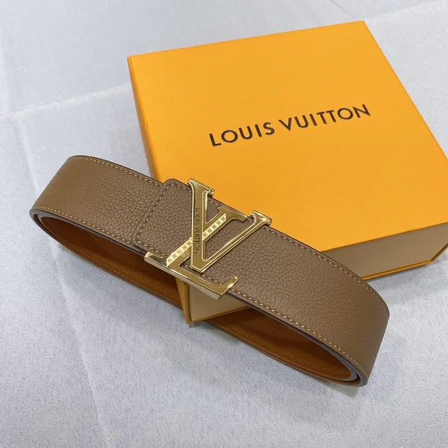 Louis Vuitton LV Twist Belt Brown Pebbled Leather Gold-Tone Buckle Leather Belt 3
