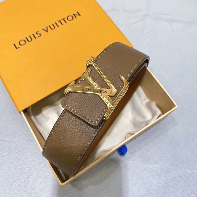Louis Vuitton LV Twist Belt Brown Pebbled Leather Gold-Tone Buckle Leather Belt 4