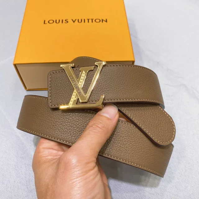 Louis Vuitton LV Twist Belt Brown Pebbled Leather Gold-Tone Buckle Leather Belt 6