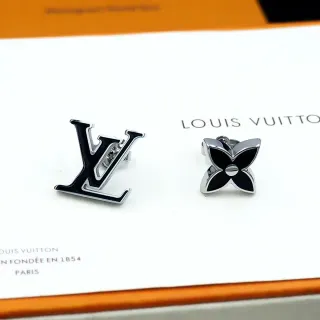 Louis Vuitton Monogram and Flower Enamel Stud Earrings