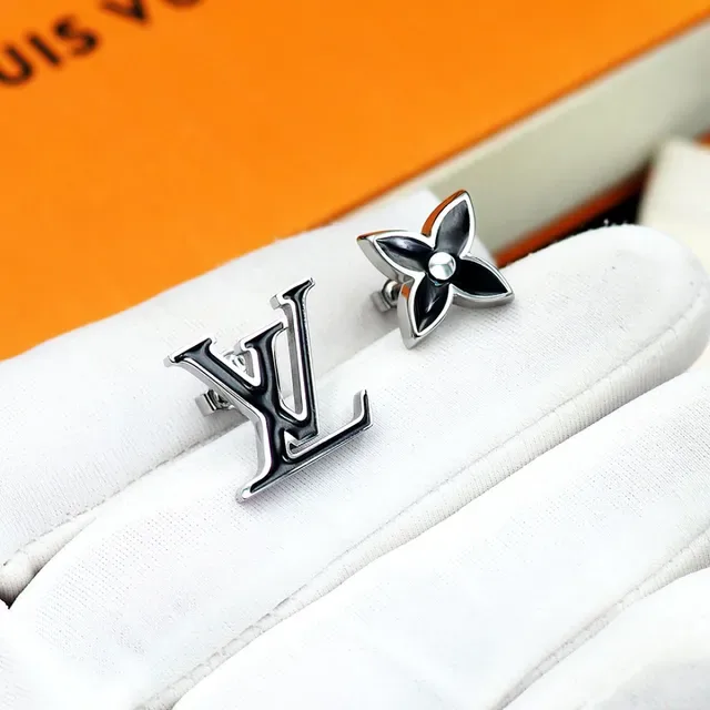 Louis Vuitton Monogram and Flower Enamel Stud Earrings 3