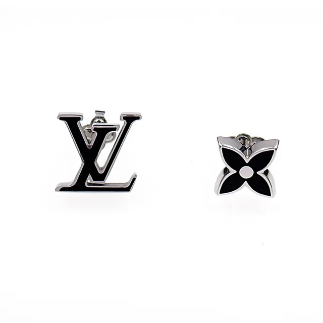 Louis Vuitton Monogram and Flower Enamel Stud Earrings 6
