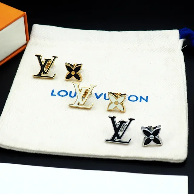Louis Vuitton Monogram and Flower Enamel Stud Earrings 7
