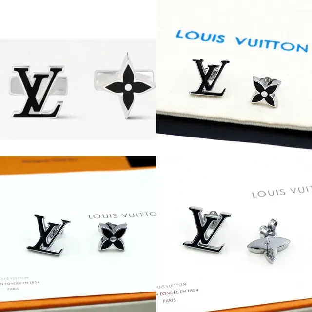 Louis Vuitton Monogram and Flower Enamel Stud Earrings 9