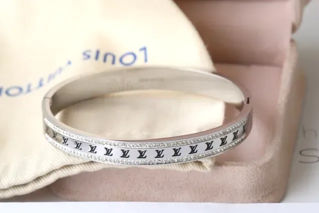 Louis Vuitton Monogram Bangle Multi-Tone Pavé Crystal Bracelets 2