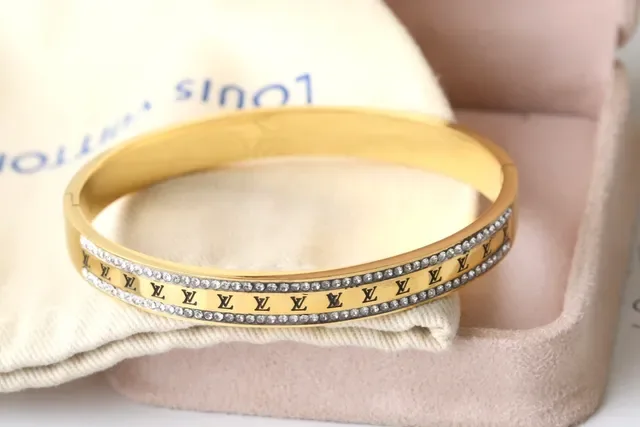 Louis Vuitton Monogram Bangle Multi-Tone Pavé Crystal Bracelets 4