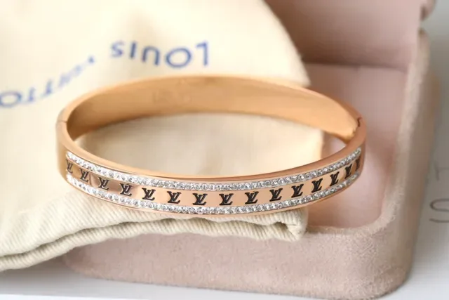 Louis Vuitton Monogram Bangle Multi-Tone Pavé Crystal Bracelets 5