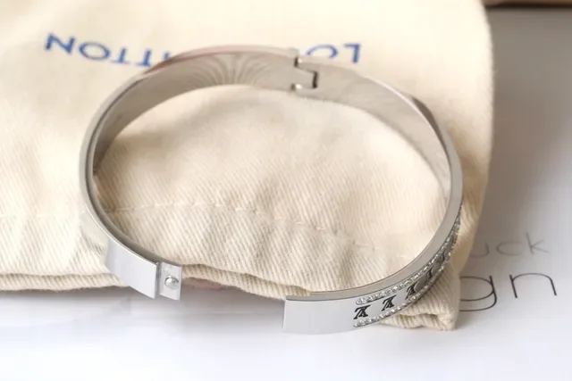 Louis Vuitton Monogram Bangle Multi-Tone Pavé Crystal Bracelets 7