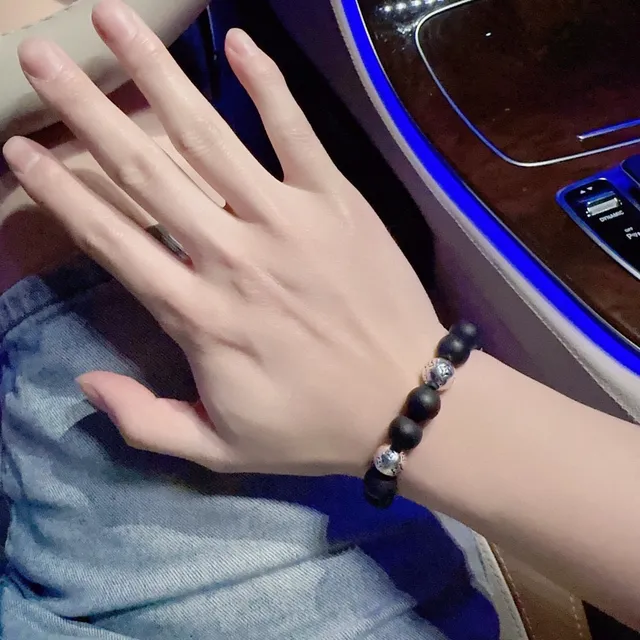 Louis Vuitton Monogram Beads Bracelet Black and Silver Bracelets 2