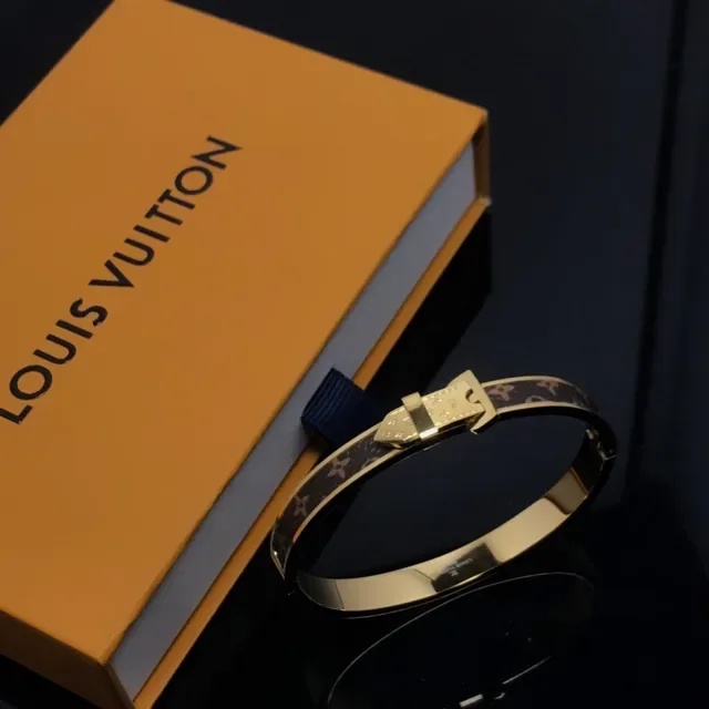 Louis Vuitton Monogram Canvas Gold-Tone Buckle Bracelet 2