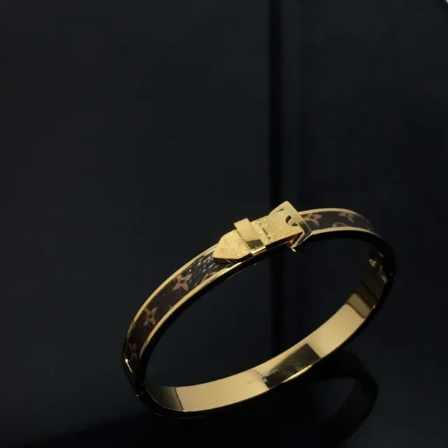 Louis Vuitton Monogram Canvas Gold-Tone Buckle Bracelet 4