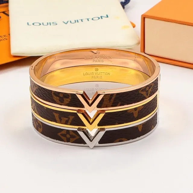 Louis Vuitton Monogram Canvas Rose Gold-Tone V-Clasp Bracelet 2