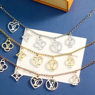 Louis Vuitton Monogram Charm Bracelet Silver Gold Chain-Link Bracelet