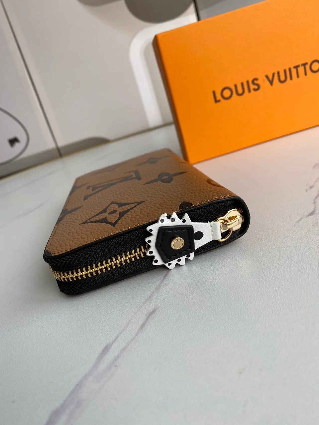 Louis Vuitton Monogram Empreinte Tan and Black Long Wallet 2