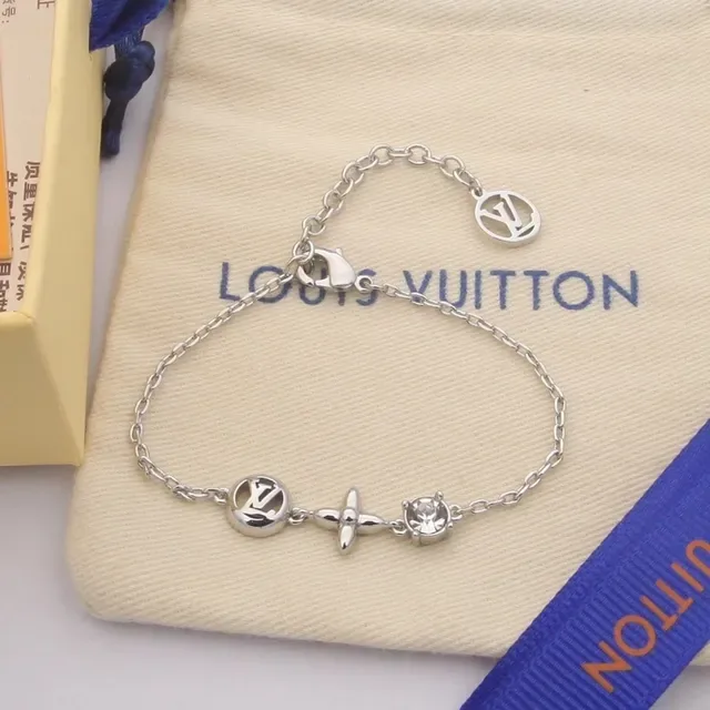 Louis Vuitton Monogram Flower Crystal Chain Bracelets 5