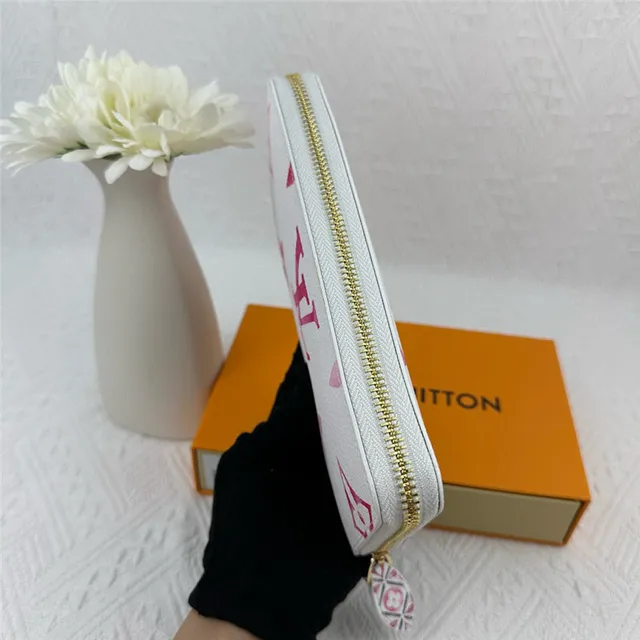 Louis Vuitton Monogram Flower White Blue Purple Long Wallet 4