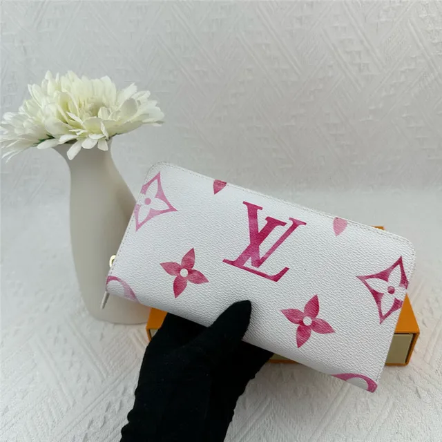 Louis Vuitton Monogram Flower White Blue Purple Long Wallet 7